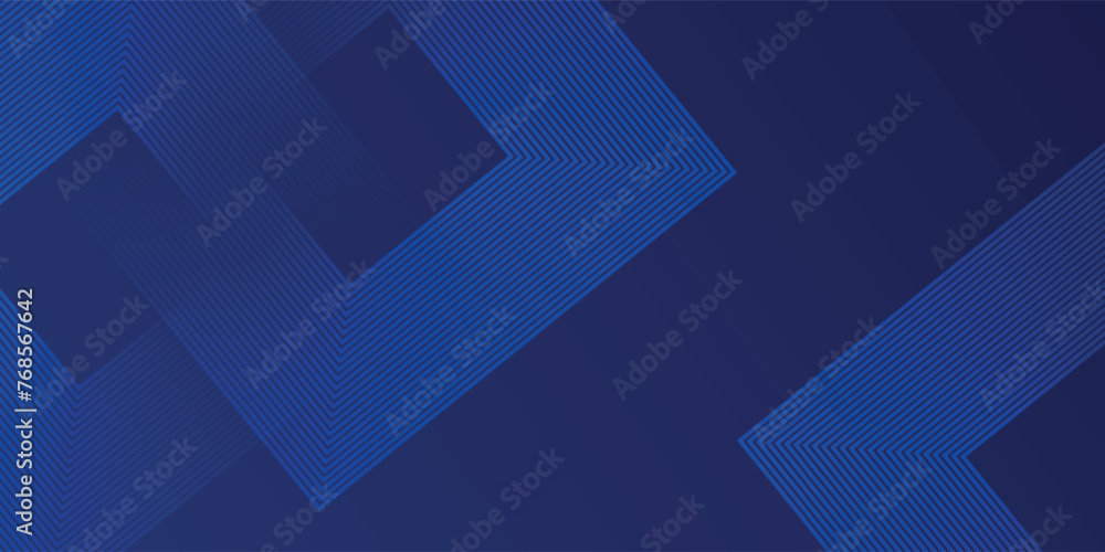 Fototapeta premium Abstract blue glowing geometric lines on dark blue background. Modern shiny blue square lines pattern. illustration