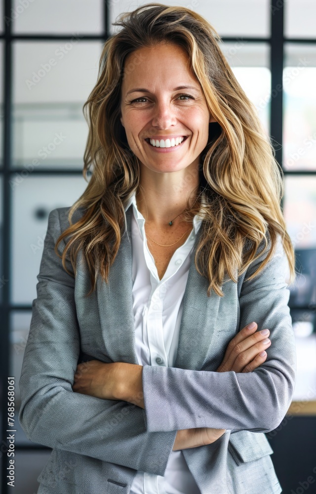 Obraz premium Smiling mature woman office worker.