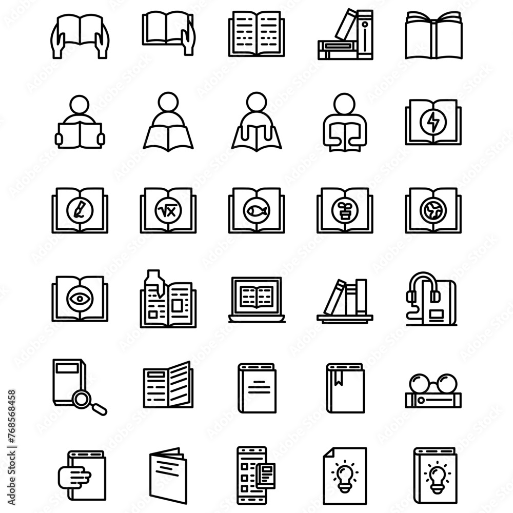 Read Book Icon in Line Style Read Book Icon in Line Style