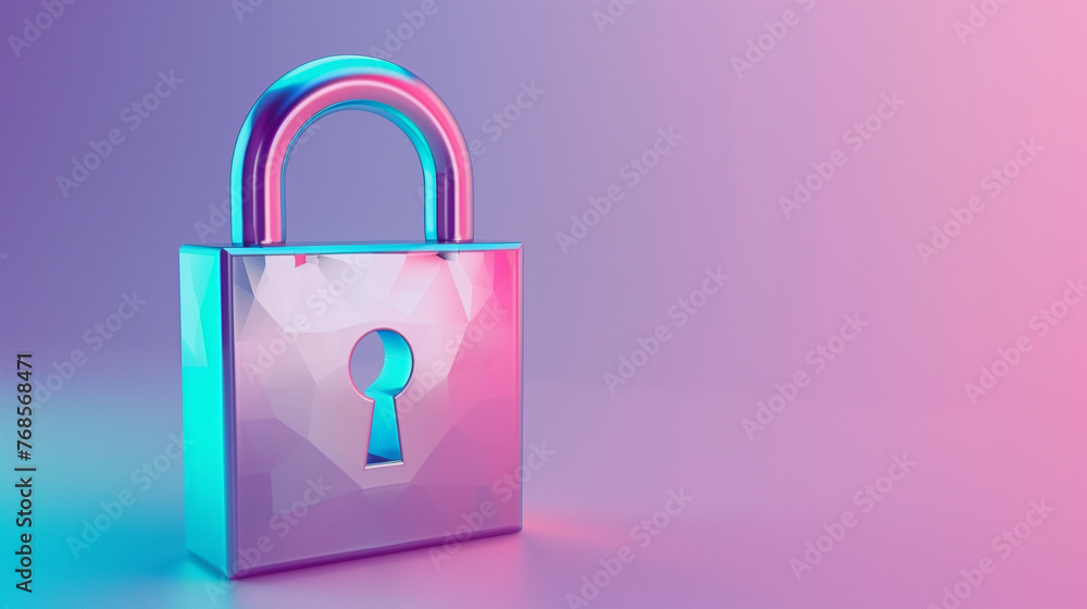 Cyber Security 3D Concept on gradient background Cyber Security 3D Concept on gradient background