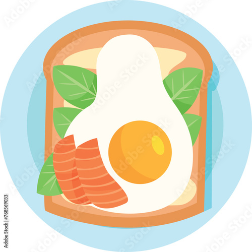 Egg toast illustration