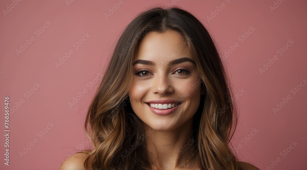 Studio shot of an Attractive Beautiful smiling woman looking at the camera Studio shot of an Attractive Beautiful smiling woman looking at the camera