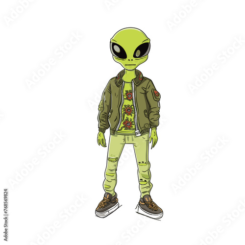 Trendy alien street style.
 photo