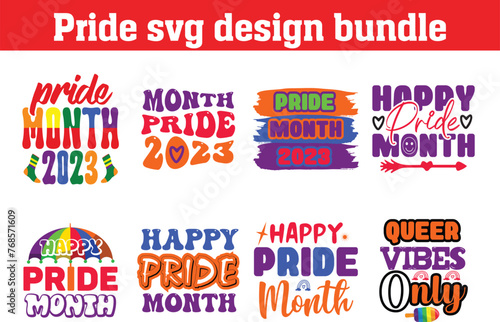Pride svg design bundle  pride svg letterign design bundle  typography design  t-shirt design 