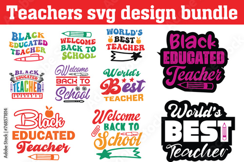 Teacher svg design bundle  teachers svg letterign design bundle  teachers t-shirt design bundle.