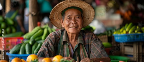 Agricultural product sold by a greengrocer at a farmer's market