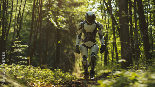 Robot walking in a Forest