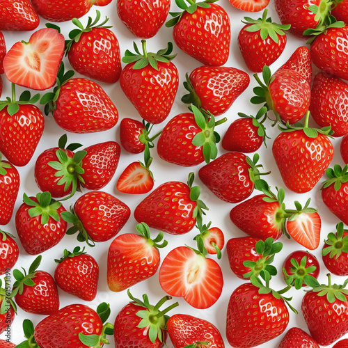 strawberry 3d fruit icon isolated on transparent background colorful background