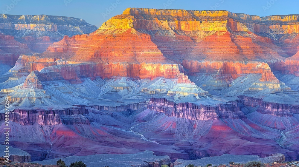Macro view of Grand Canyon s layered rock formations natural wonder - obrazy, fototapety, plakaty 