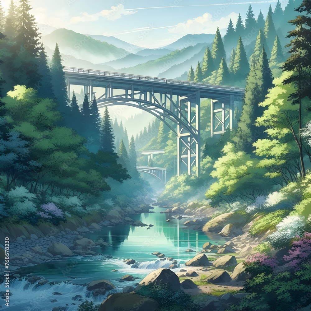 Obraz premium bridge in the mountains
