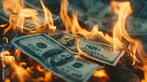 Burning dolar  © Dusica