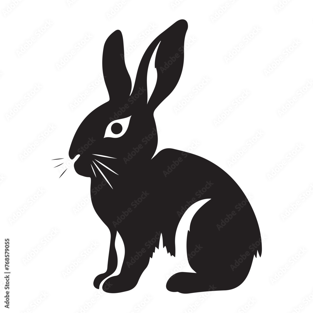 Obraz premium Rabbit silhouette clipart on a white background
