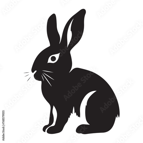 Rabbit silhouette clipart on a white background