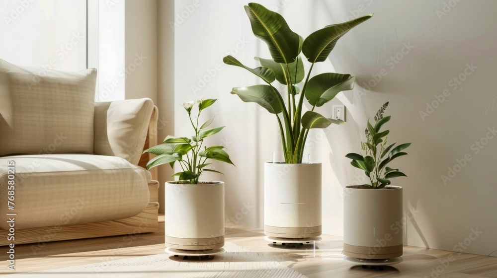 Indoor Plants Basking in Sunlight by the Window. Generative ai