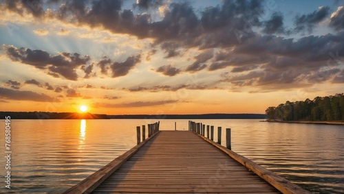 sunset over the lake © Abdullah