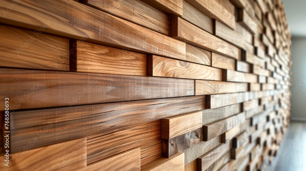 Artistic Wooden Wall Cladding with Dynamic Shadows. Generative ai Stock ...