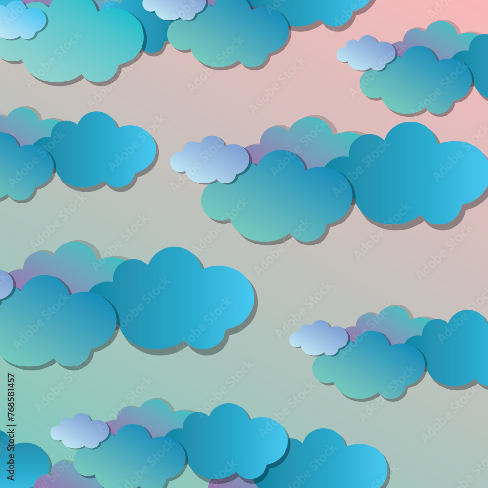 clouds isolated on space gradient background