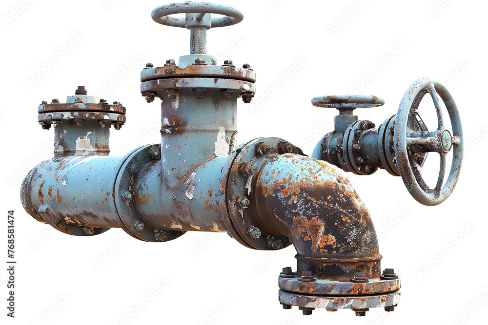 Old Rusty Industrial Pipes on Transparent Background Old Rusty Industrial Pipes on Transparent Background