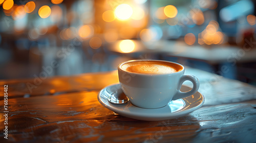 coffee cup in beautiful evening background