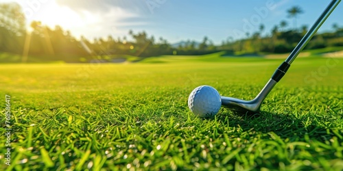 Sunlit Golf Course: Perfect Shot Preparation