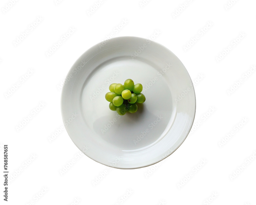 Bunch of ripe green grapes on white plate. isolated on transparent background. Bunch of ripe green grapes on white plate. isolated on transparent background.