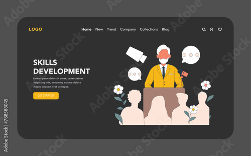 Personal Development Coach concept. Flat vector illustration.