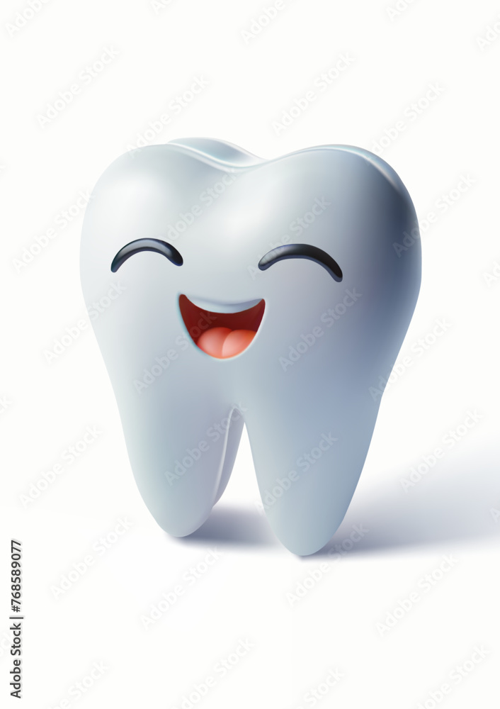 Smiling cartoon tooth. Healthy tooth with smiling face Smiling cartoon tooth. Healthy tooth with smiling face