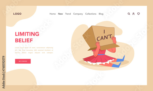 Challenging self-limiting beliefs concept. Flat vector illustration