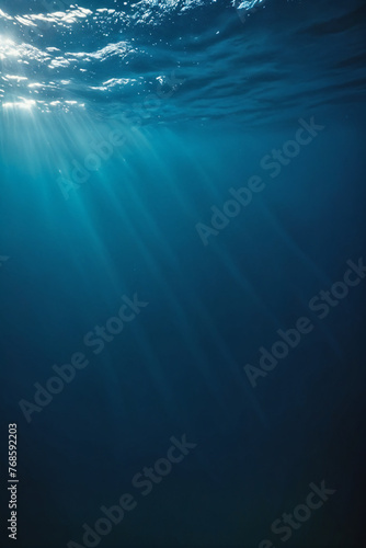 Dark blue ocean surface seen from underwater © Giuseppe Cammino