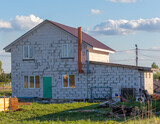 New country house in the village in spring