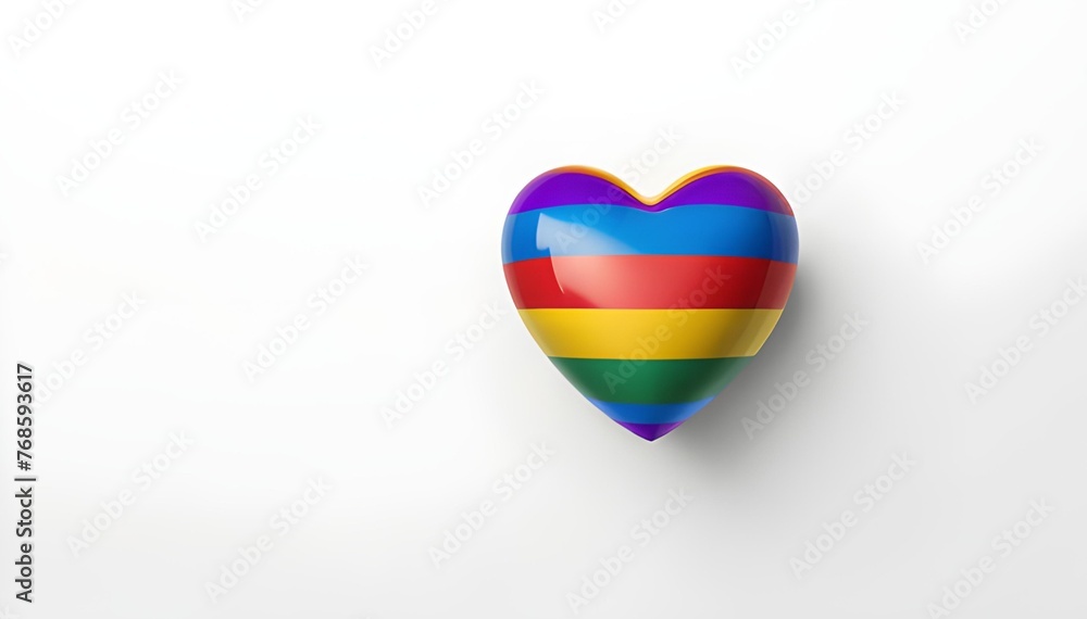 LGBT flag in the shape of a heart. In minimalist style LGBT flag in the shape of a heart. In minimalist style