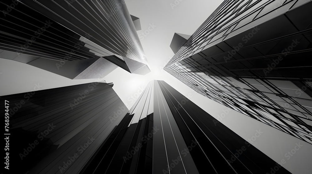 Black and White Skyscrapers in 3D and Photobashing Styles, To provide a ...