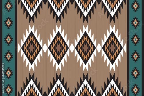 Patterns of ethnic fabrics, brown, black, yellow, white, geometric designs for textiles and clothing, blankets, rugs, decorative fabrics, vector illustration.