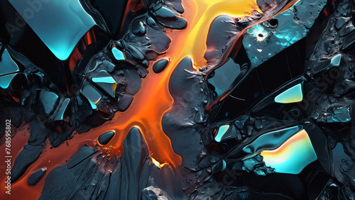 fiery abstract fluid art