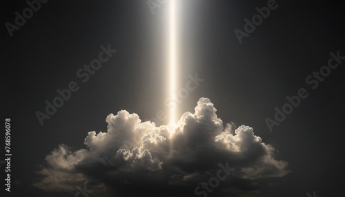 Abstract sunlight shining on a cloud of smoke on a black background colorful background