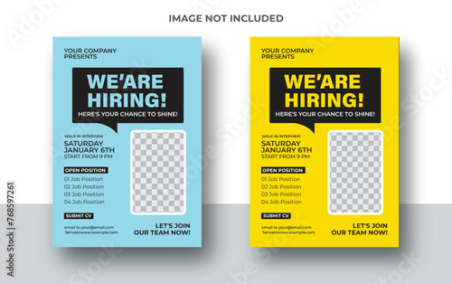  hiring Job poster Recruitment advertising template. Recruitment Poster, Job hiring poster, social media, banner, flyer.