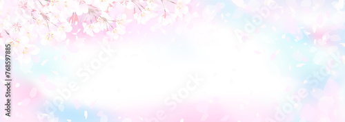 満開の桜と青空