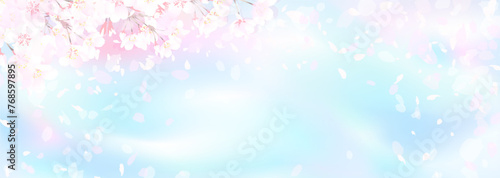 満開の桜と青空