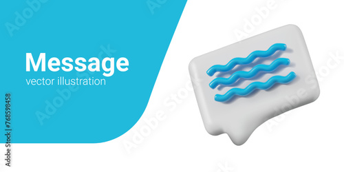 Message sign in realistic style. Vector symbol of notification, comment