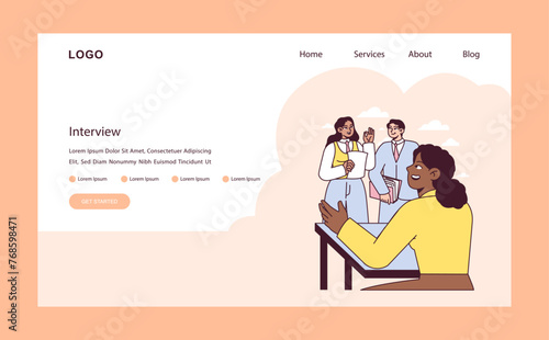 Interview preparation scene. Vector illustration.