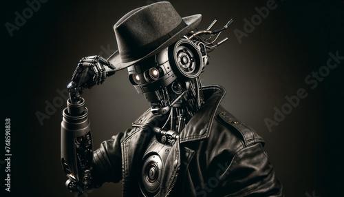AI robotic renegade with hat
