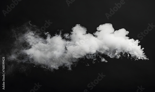 White smoke billowing out of a dark black background, Generative AI 