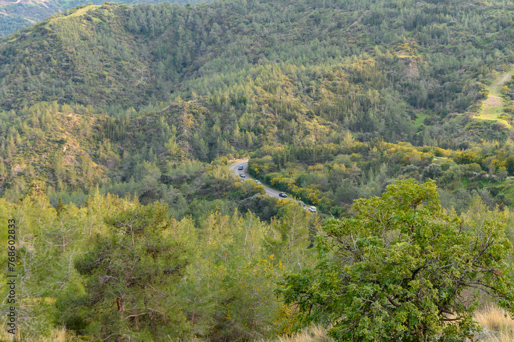 Panoramic top view of Troodos mountains range, Cyprus 4