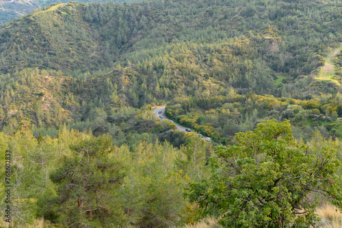 Panoramic top view of Troodos mountains range, Cyprus 4