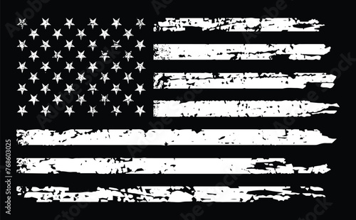 American Distressed Flag. USA Vintage Flag.