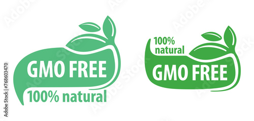 GMO Free - label in organic minimalism style