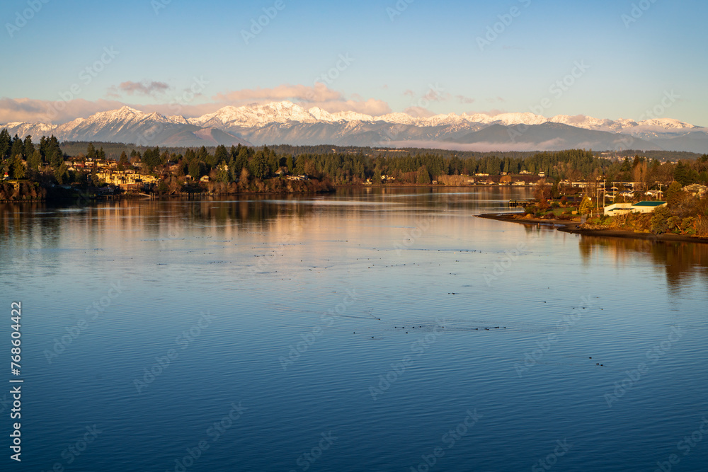The View of the Olympic Mountains from Bremerton, Washington State