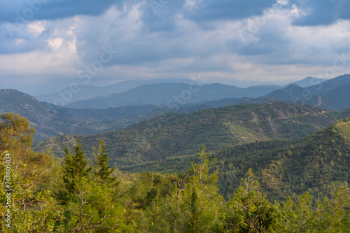 Troodos mountains Cyprus  aerial drone photo  picturesque place for hiking and cycling. natural beauty  2