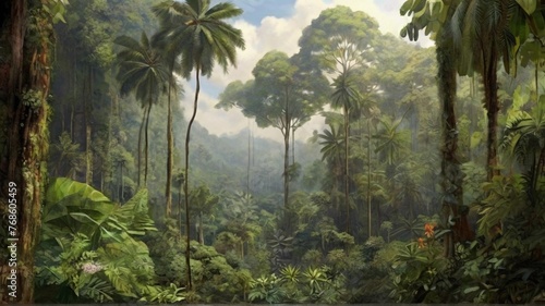 tropical forest in the morning