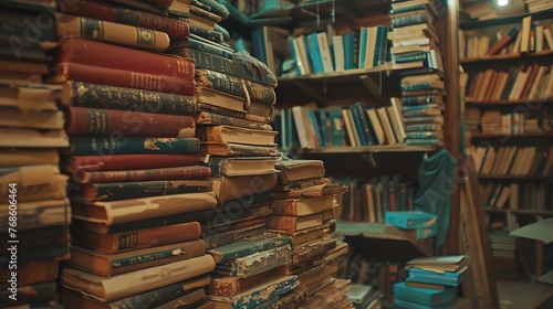 Shelves laden with old books bear witness to the stories and knowledge passed down through generations